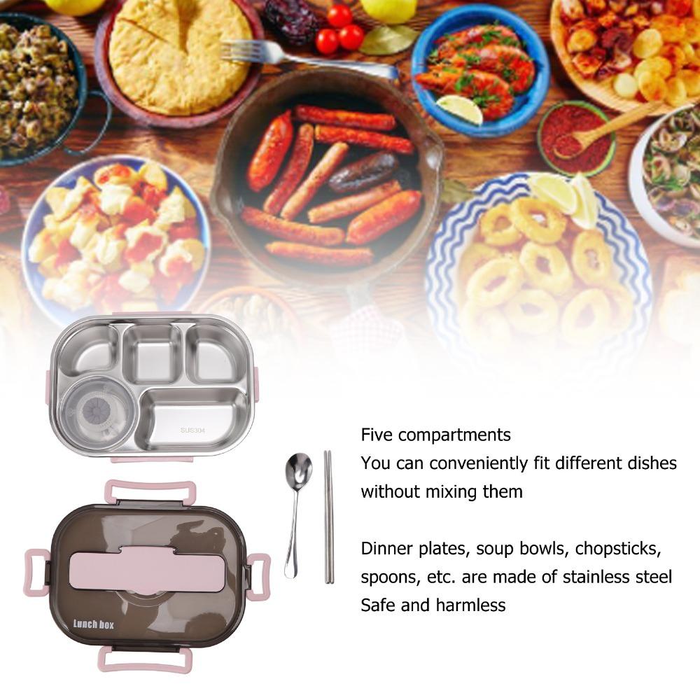 2000ml Compartment Lunch Box 5 Compartment Thermal Lunch Box Lunch Storage Container For Travel