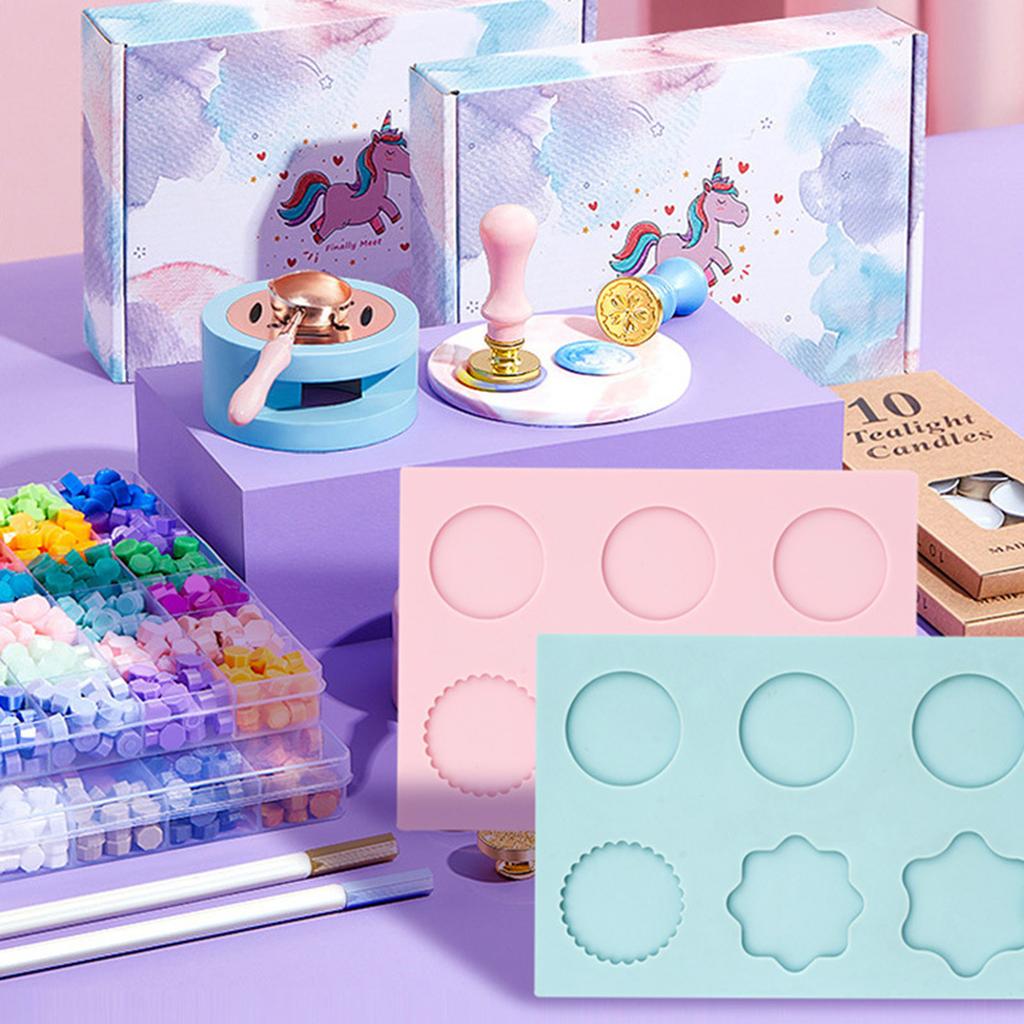 6-in-1 Wax Seal Stamp Silicone Mold for Making Wax Stamp Silicone Wax Seal Mat Non-stick Easy To Demold