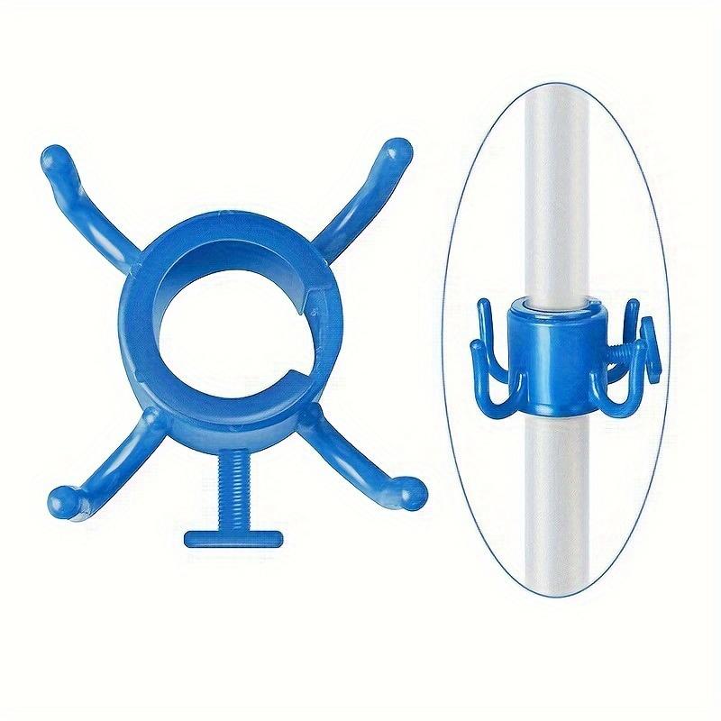 Крючок для пляжного зонта Регулируемый 4-лаповый держатель для полотенец, сумок и шляп, подходит для шестов диаметром от 1,91 см до 3,2 см Прочный пластик Для кемпинга и приключений на открытом воздухе