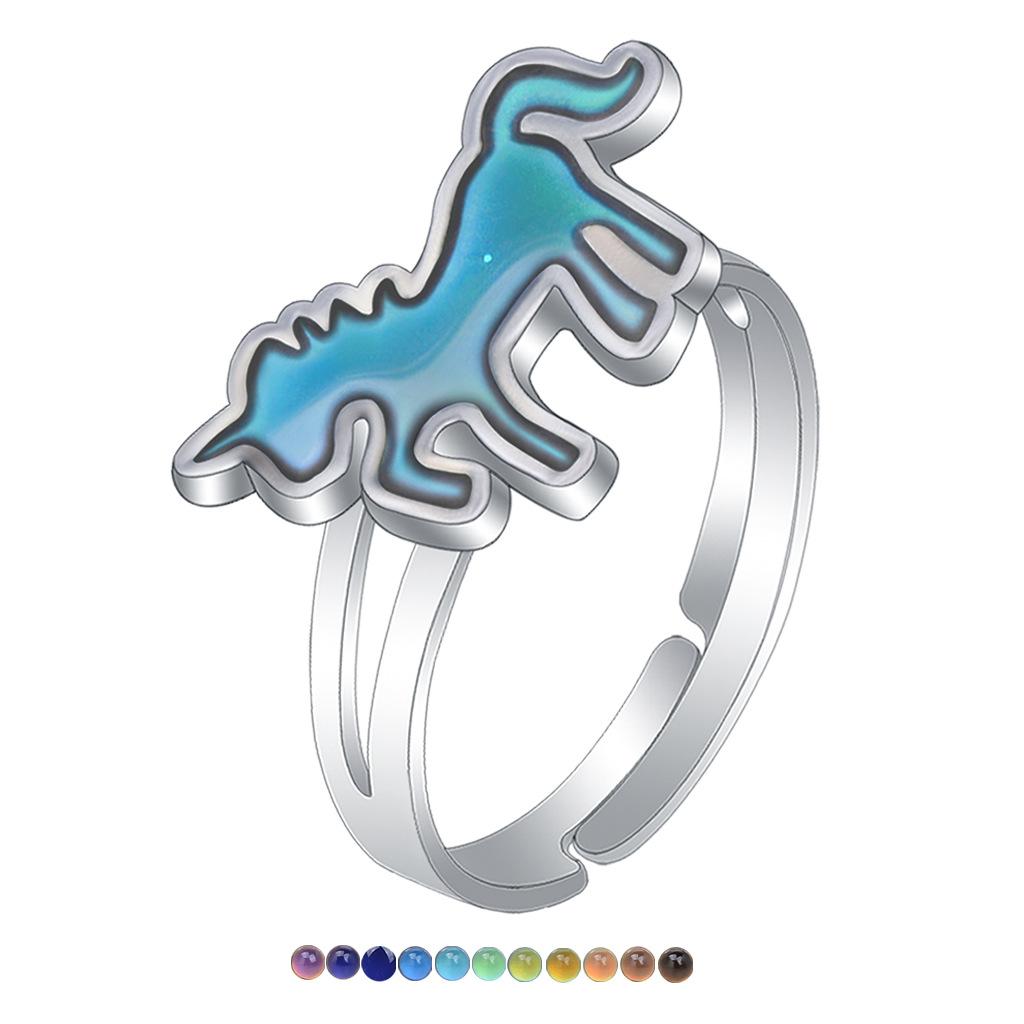 1Pcs Fashion Ring Simple Children's Princess Cartoon Cute Animal Temperature Change Ring