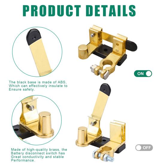 Выключатель батареи Отличная проводимость Стабильная безопасность в использовании Универсальный подходит для автофургонов Автомобильный грузовик Лодка Замена выключателя батареи