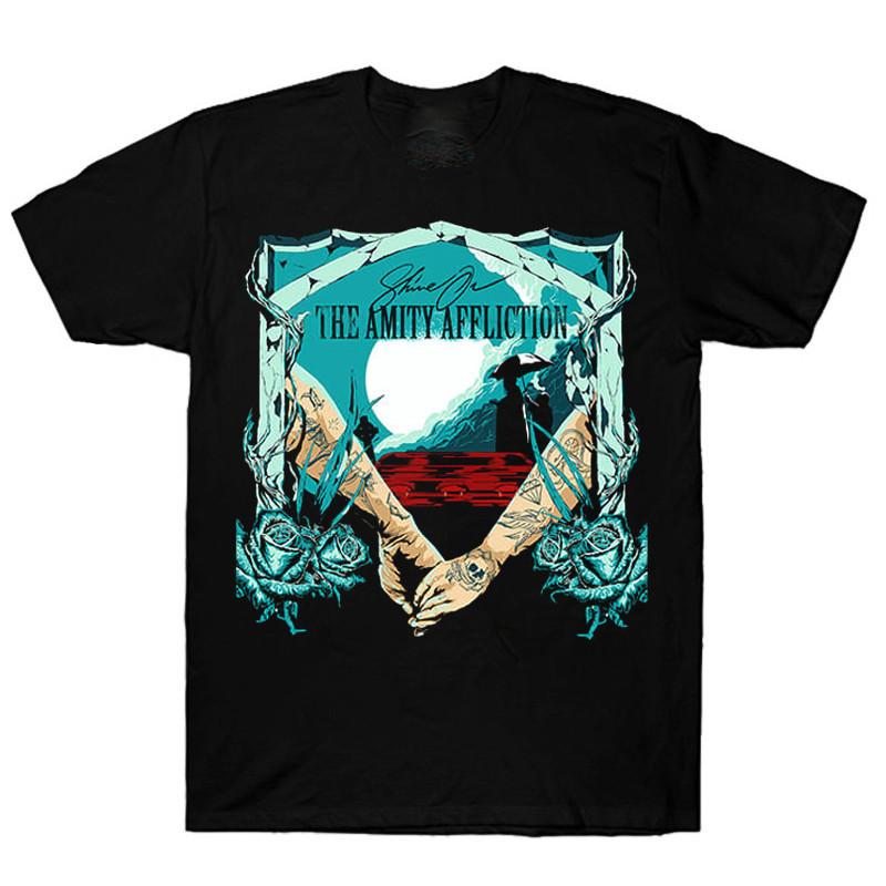 Vtg The Amity Affliction Hands Cotton S-5XL Unisex Black T Shirt BL320