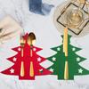 Felt Christmas Tree Cutlery Holder - Knife and Fork Cover, Spoon Bag, Holiday Decoration