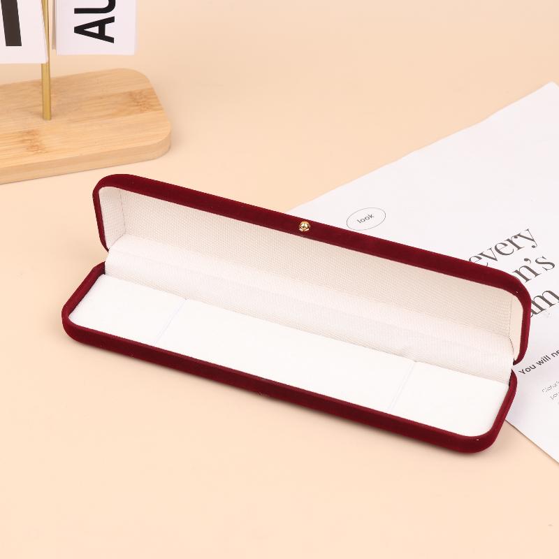 Флокированная шкатулка для украшений с золотой пряжкой, подвеска, кольцо, ожерелье, серьги, браслет, дисплей, коробка для хранения, роскошная подарочная упаковка