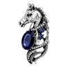 1/2Pcs Brooch Metal Horse Head Design Pin with Sparkling Rhinestones Oval Colored Faux Crystals Fastening Badge Jackets Scarves Bags Accessories