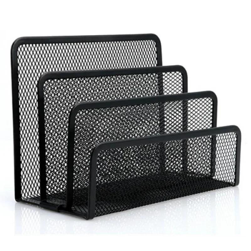 File Organizer Metal Letter Holder Sorter Mail Business Document Tray Desk Accessories Office Pen Pot Stationery School Supplies