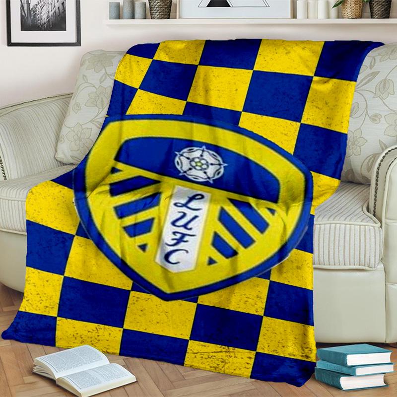 Leeds Crest Design Printed Throws Blanket Soft Flannel Blankets for Couch Bed Gifts for Men Women Picnic blanket Christmas gifts