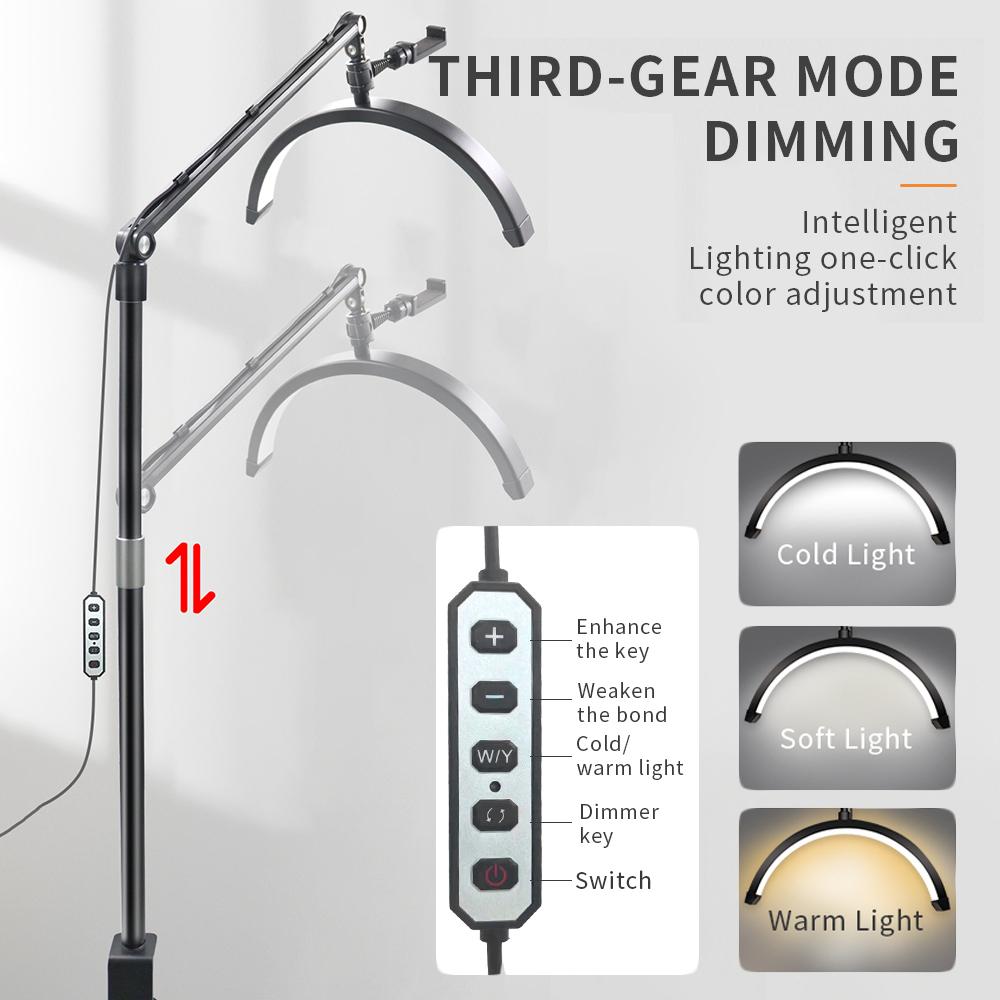 Andoer HD-M30X 36W Настольный светодиодный светильник для видеосъемки в форме полумесяца, заполняющий светильник, двухцветный свет 3200K-5600K