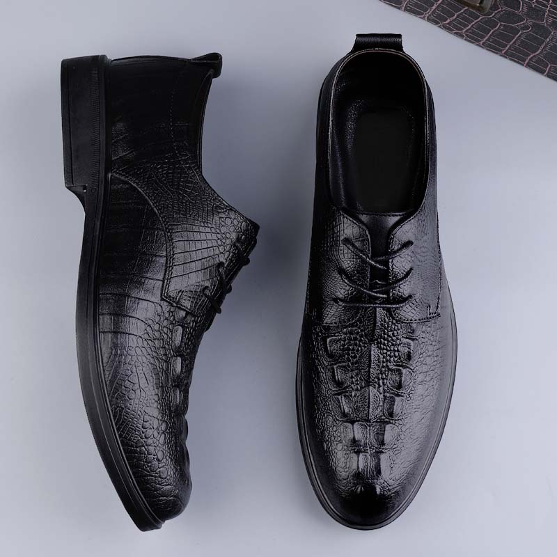 Модные мужские туфли-оксфорды из натуральной кожи с крокодиловым узором, повседневная мужская обувь, деловая обувь для мужчин, универсальные мужские свадебные туфли