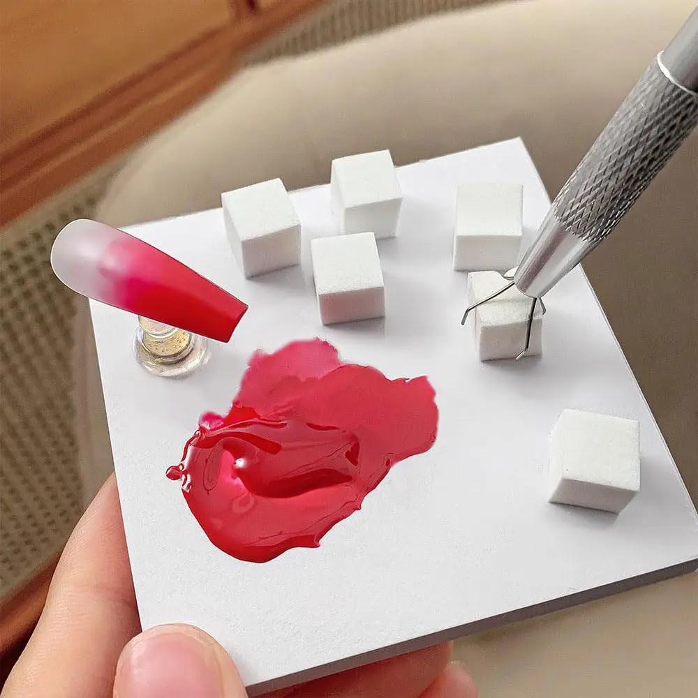 50Pcs Square Nail Art Sponges + Grab Pen Set Gradient Nail Brushes Gel Polish Design Sponge Grab Pen Manicure Supplies