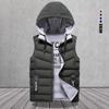 Men 's Vest Winter Sleeveless Jacket Down Vest Men Hooded Warm Casual Outwear Outer Vest