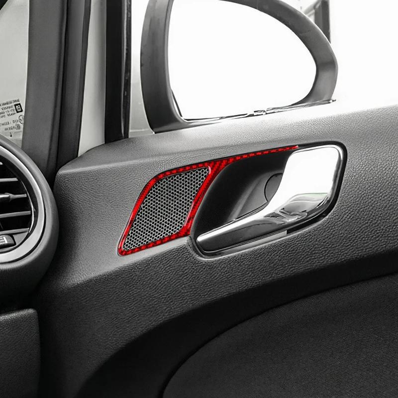 Real Soft Carbon Fiber Sticker For Opel Corsa 2007 2008 2009 2010 2011 2012 2013 2014 LHD RHD Car Door Handle Audio Frame Trim.