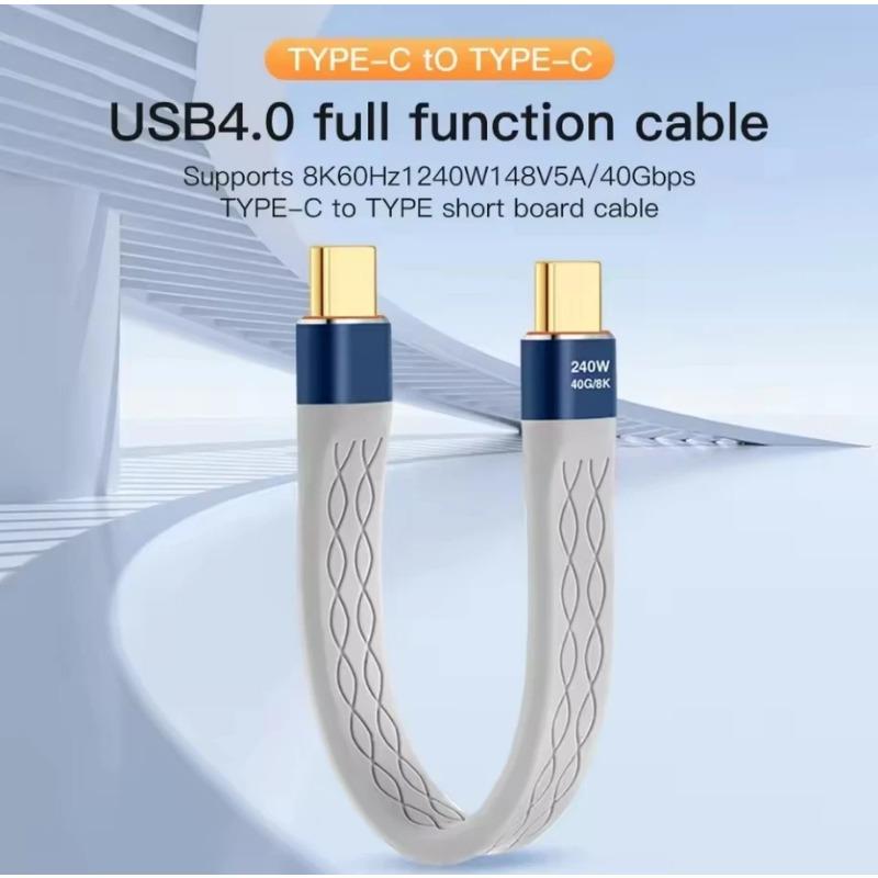 USB4.0 40 Гбит/с кабель для передачи данных PD 240 Вт быстрая зарядка USB C на Type C короткий кабель Powerbank зарядное устройство USB C 8K@60 Гц кабель для передачи данных