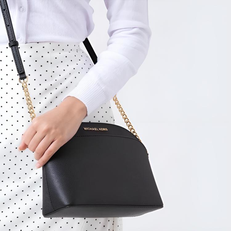 Michael Kors MK Jet Set Сумка-ракушка на молнии с цепочкой Crossbody Женские сумки Черный 35S9GTVC2L-BLACK