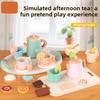 Afternoon Tea Wooden Cookies Cups Tableware Set Children Toys For Role Playing