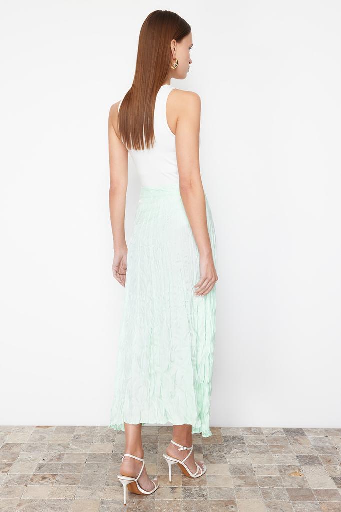 Женская мода, новая юбка в хиджабе, черная плиссированная атласная тканая юбка