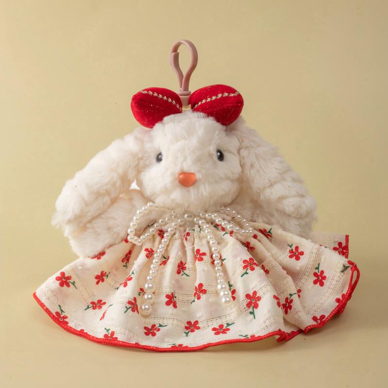 Cute Plush Bunny Bag Charm With Long Fur Material For Couples Gift
