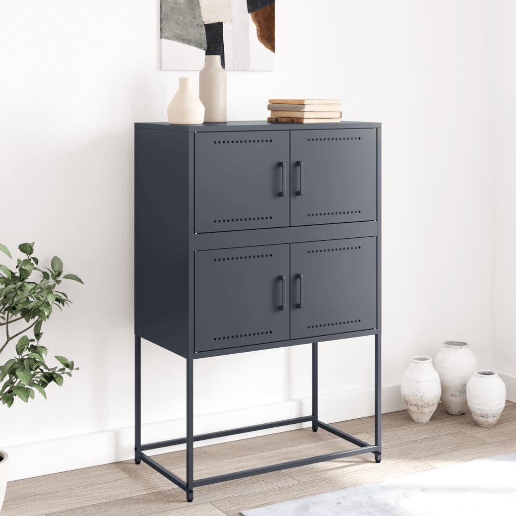 Sideboard Anthracite 68.5 x 38.5 x 107 cm Steel