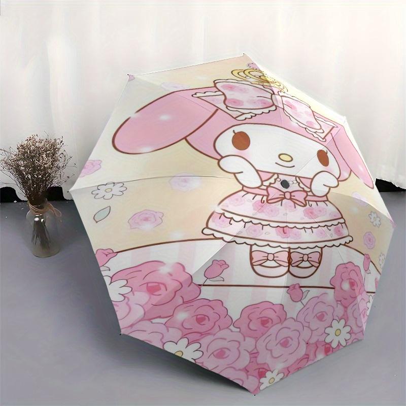 Милая и Очаровательная My Melody Автоматически Открывающаяся и Закрывающаяся Складная - Отличный Выбор для Подарков, Модный и Удобный Зонт с Милым Мультяшным Персонажем