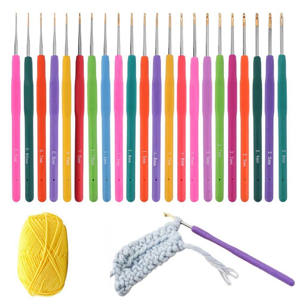 New Rubber Handle Knitting Needles Long Multisize Crocheting Hooks Crocheting Needles Scarf