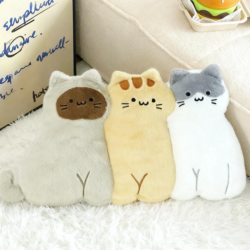 55Cm Cat Dog Plush Pillow Stuffed Kawaii Animal Long Bolster Back Support Plushie Sofa Chair Decor Present