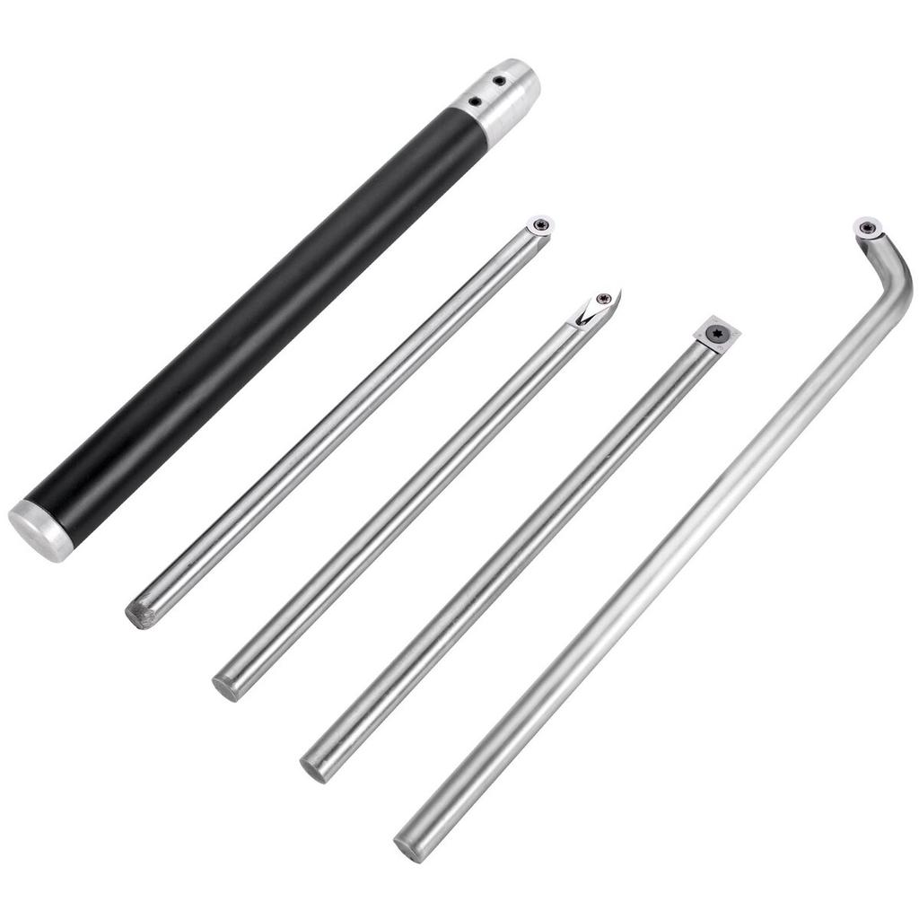Wood Turning Tools for Lathe 4 PCS Set, Carbide Lathe Tools with Diamond Shape, Round, Square Cutters Replaceable Turning Lathe Chisels with a Grip