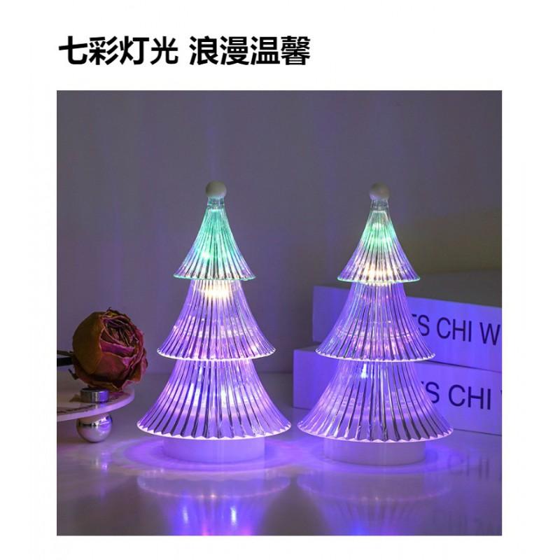 Crystal Christmas Tree Desktop Decor With Warm White Multicolor LED Light Festive Table Lamp Holiday Home