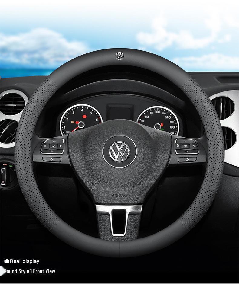 Всесезонная чехол-оплетка на руль из натуральной кожи для Volkswagen Passat, Ультратонкий, Универсальный, Аксессуар для интерьера.