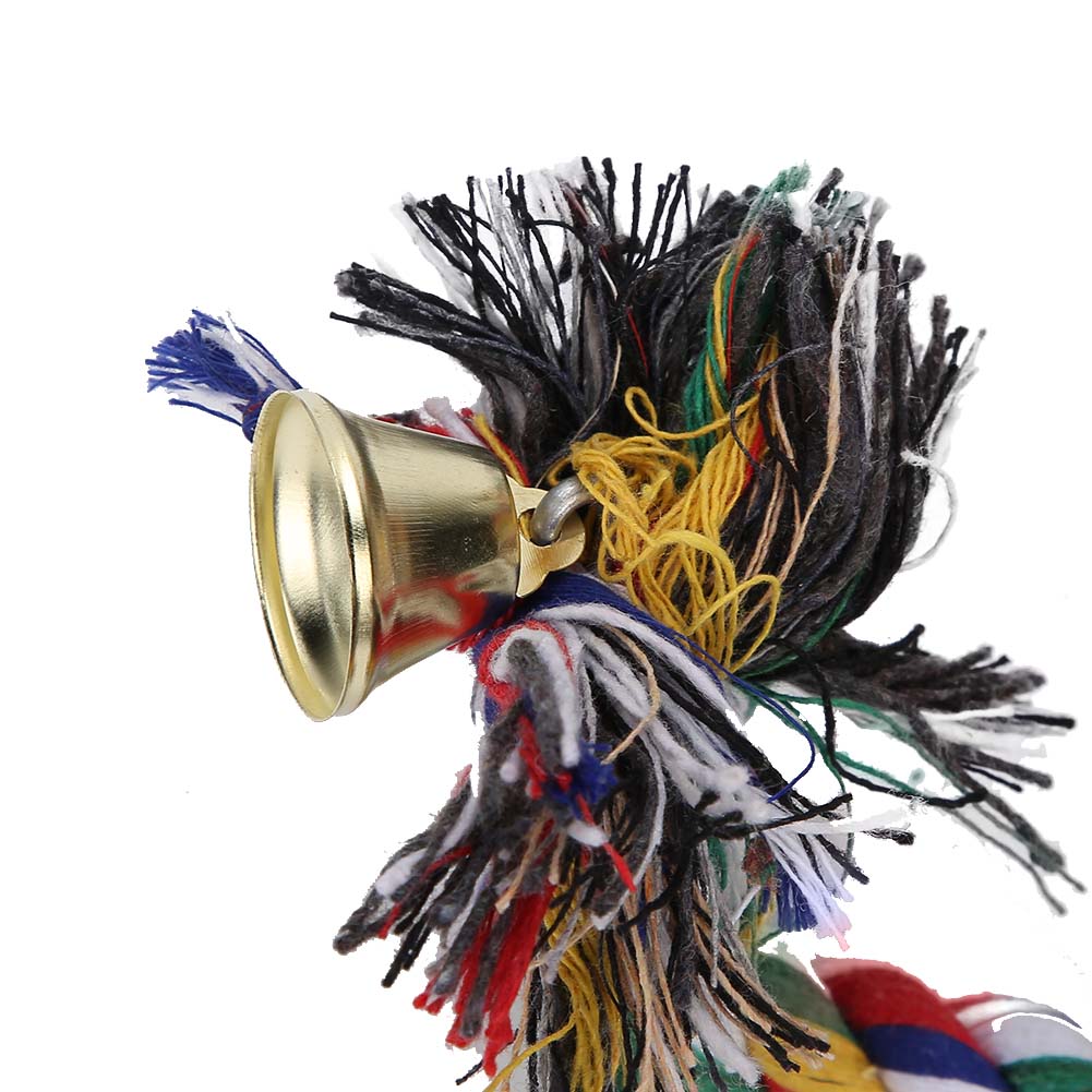 Colorful Hanging Cotton Rope Bird Standing Harness Parrot Chewing Climbing Rope Toys