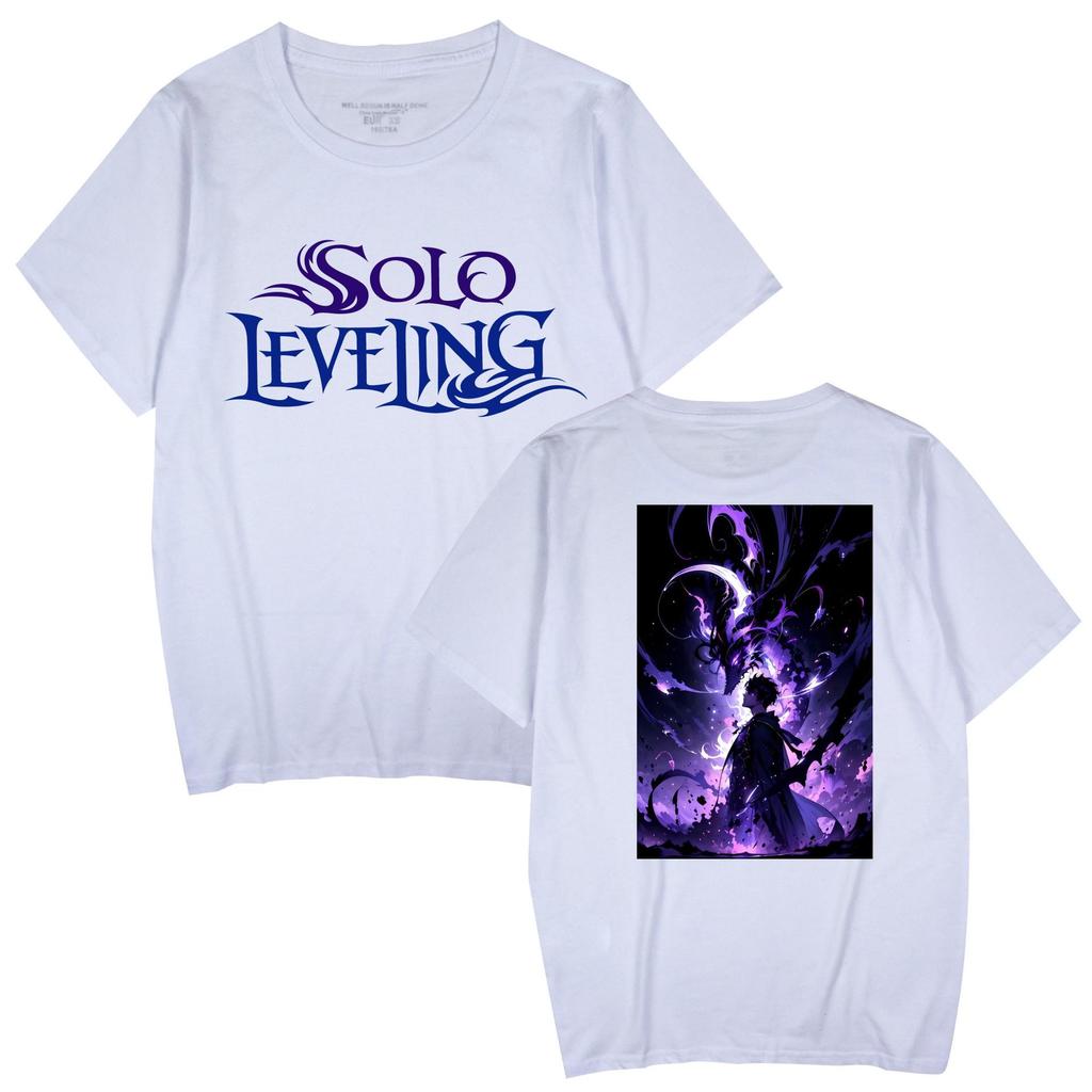 Популярный аниме 'Solo Leveling' Унисекс Повседневная футболка с коротким рукавом для пар