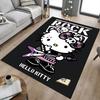 1 шт. ROCK HELLO KITTY для домашнего офиса, Прочный полиэстеровый коврик для пола с легким уходом, Декор для офиса, Городской стиль, Нескользящая основа, Высококачественная ткань