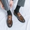 Модные мужские туфли с кисточками, мужские свадебные туфли, мужские туфли для джентльменов, классические кожаные туфли без застежек, мокасины с кисточками, модная мужская обувь
