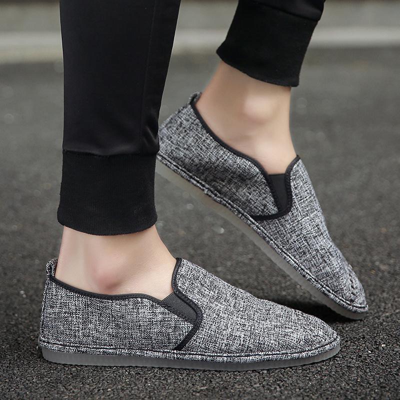 Горячая Распродажа Классические мужские белые мокасины ручной работы Slip-On Shoes Мужские удобные дышащие парусиновые туфли на плоской подошве Мужская ленивая повседневная обувь