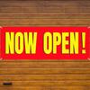 Large Now Open Banner Outdoor Indoor Signs Polyester Oxford Cloth Now Open Sign Hanging Banner for Lawn Outside Business Shop Decoration, 3 x 8