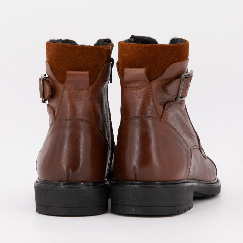 Коньячные ботильоны на шнуровке с молнией Мужские PIERRE CARDIN