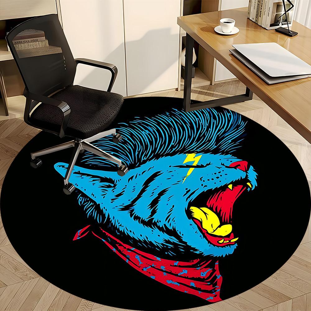 1 шт. Круглый ковер Panther Rocker для офиса, комнатный коврик, подходит для офиса, под офисные стулья, спальни, гостиной, домашнего декора, декора комнаты