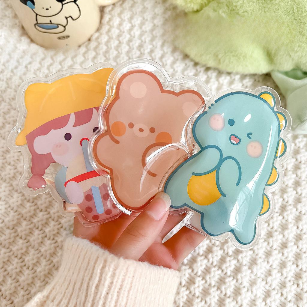 Грелка для рук Многоразовая самонагревающаяся Прозрачная с рисунком из мультфильма Сохраняет тепло Безопасная Быстро нагревающаяся грелка в виде кролика Грелки для рук