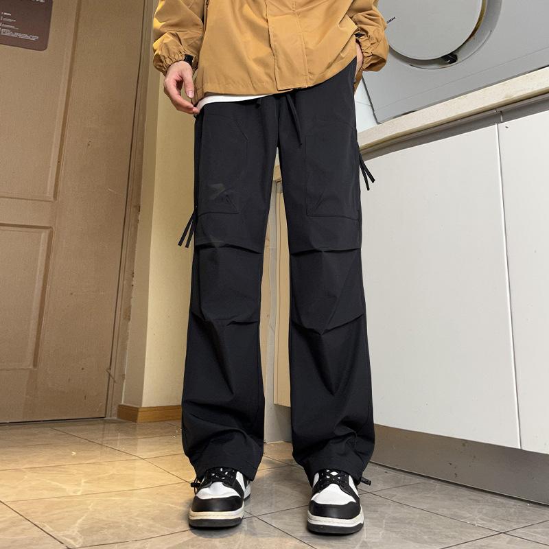 Весенне-осенние новые горные уличные брюки-карго с широкими штанинами, свободные комбинезоны, универсальные повседневные прямые брюки