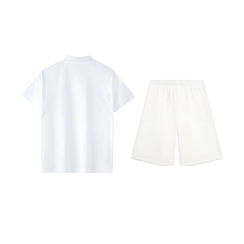 Li-Ning Plain Simple Comfortable Skin-Friendly Breathable Versatile Short Sleeve Polo Shirt Casual Sports Suit Unisex Polo Shirt YPLV049-1+AKST593-7