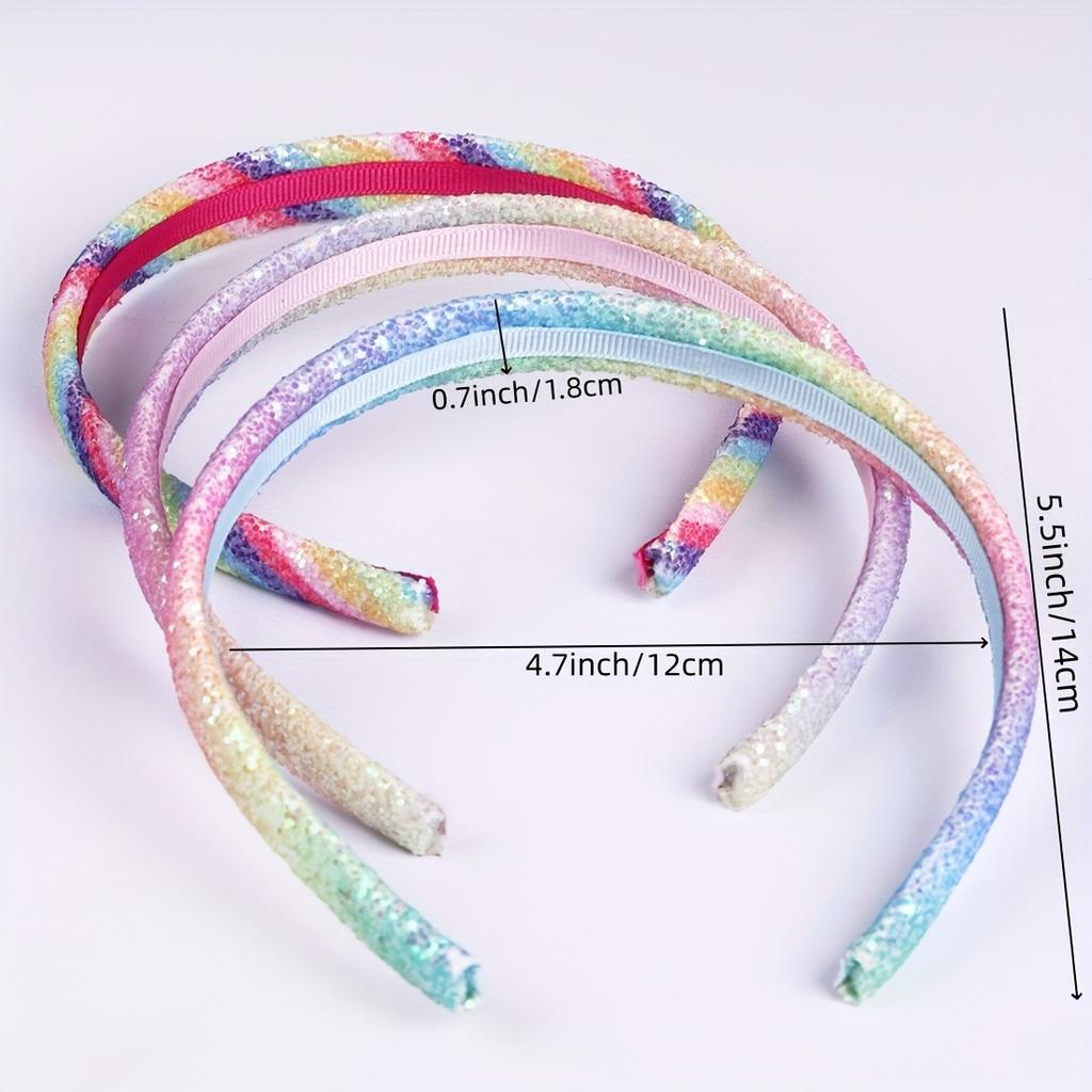 Colorful Sequin Mermaid Hairband - Festive Rainbow Design, Perfect for Parties & Special Occasions, Durable Plastic