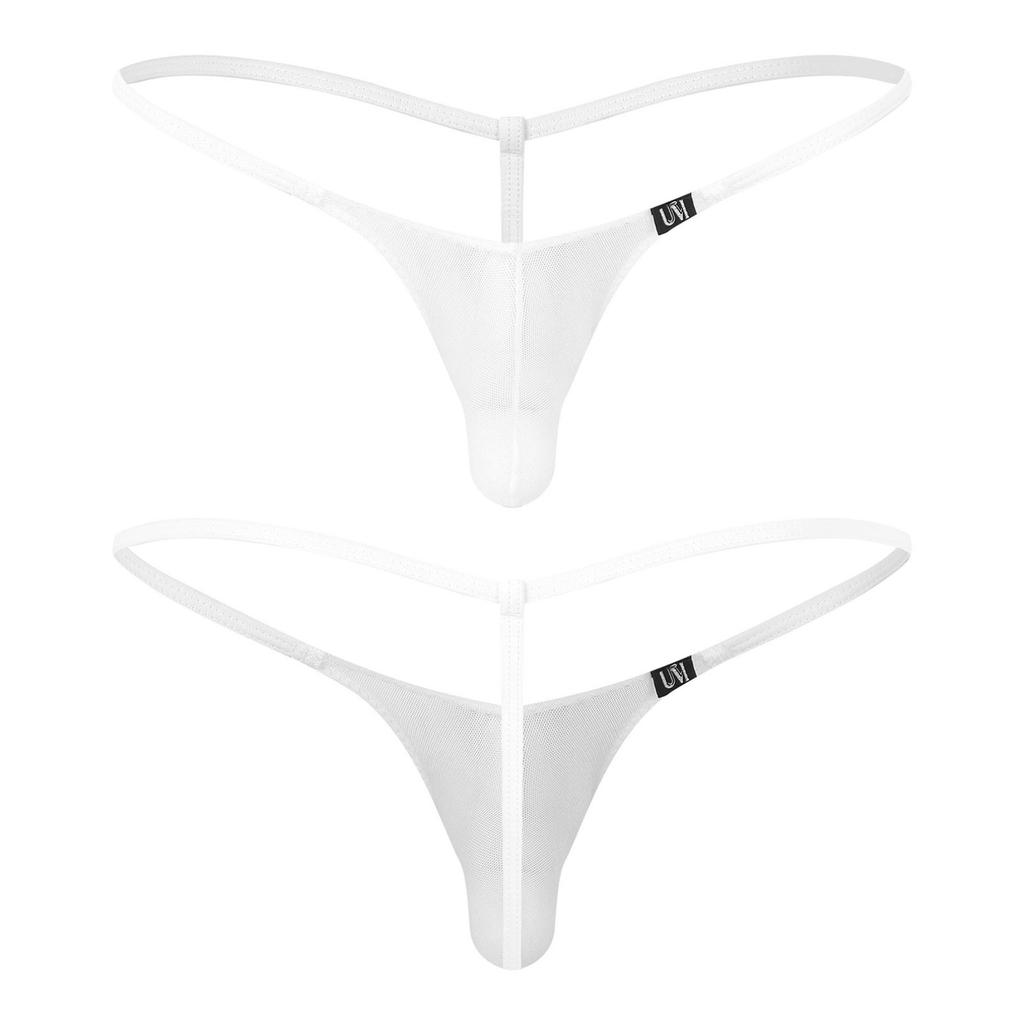 Mens T-Back Lingerie Thong Breathable Mesh Underwear Bikini Swimming Briefs