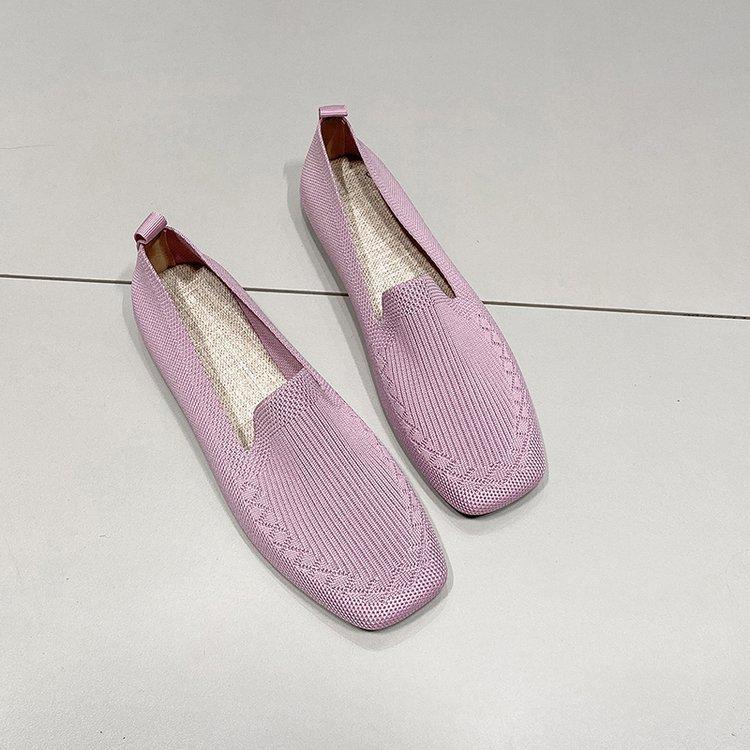 2024 Весна Новые сетчатые балетки Женские квадратные носки Повседневные лоферы Дышащие балетки Обувь для вождения Кроссовки Мокасины Женские балетки