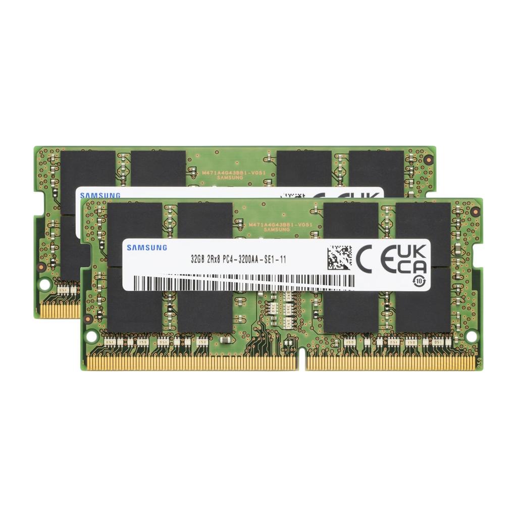 Princeton Laptop Memory Samsung Genuine 32GBx2 Disc Set 64GB DDR4 3200MHz 260pin PC4-25600 SO-DIMM 1.2v HBN3200S-32GX2