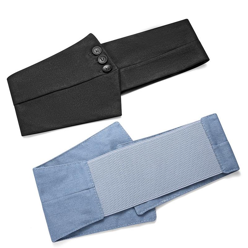 Fashion Black PU Waist Cincher Women's Denim Belt Elastic Wide Clothing Wearing