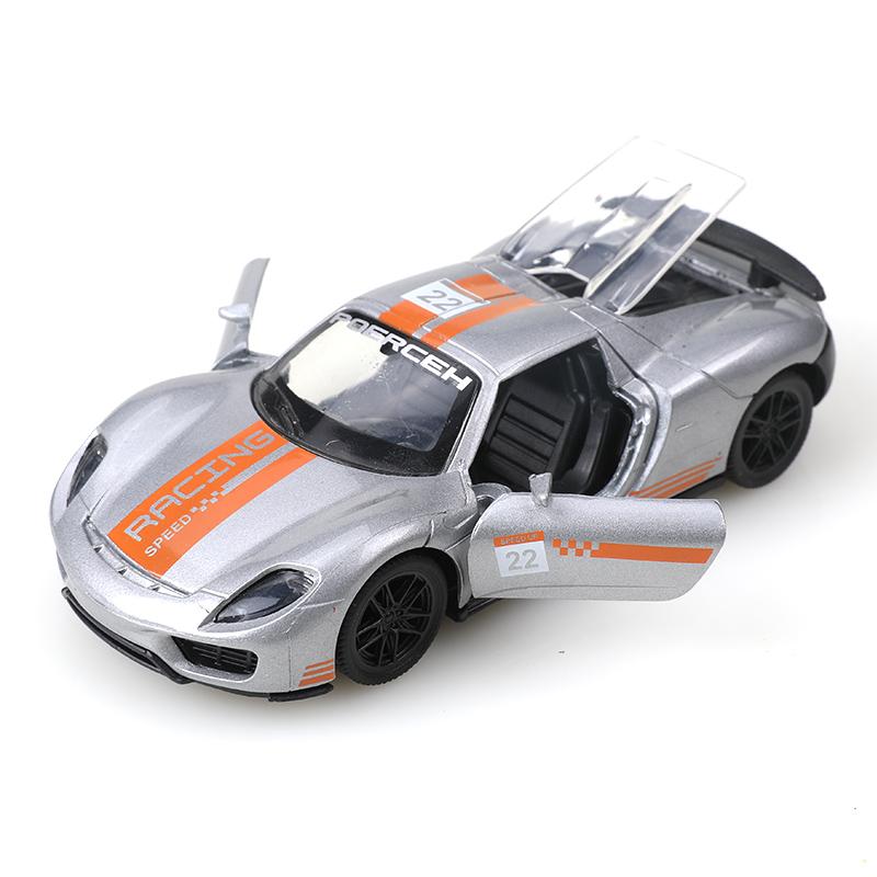 AABKN1 (bagged)1:36 Alloy Car Model Simulation 918 Porsche Racing Car Vehicle Pull Back Car Ornaments Collection Toys For Boy Children