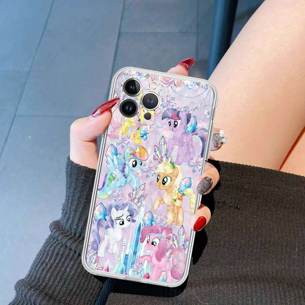 Милый M-Мой Мультяшный P-Пони L-Маленький TPU Силиконовый Чехол Для IPhone 11 12 13 14 15 16 17 Pro Max Ударопрочный Прозрачный Задний Чехол