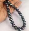 9-10MM Natural South Sea Baroque Black Green Pearl Necklace 18''