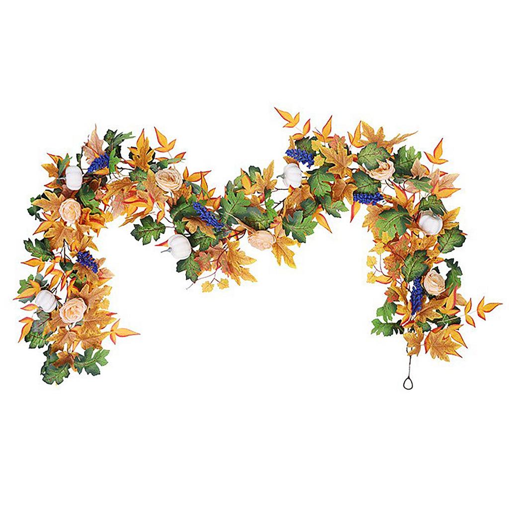 6.6ft Artificial Fall Leaves Garland Autumn Vines Maple Leaf Garland for Mantle Fall Decoration Indoor Outdoor Seasonal