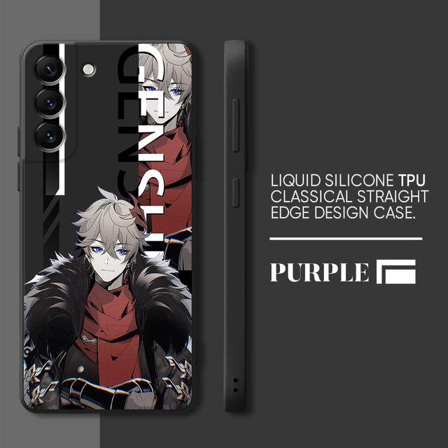 Genshion Impact Tartaglia Anime Case For Samsung Galaxy S21 5g S10e S23 Ultra S20 Fe S10 S22 S9 Plus S8 Square Liquid Cover