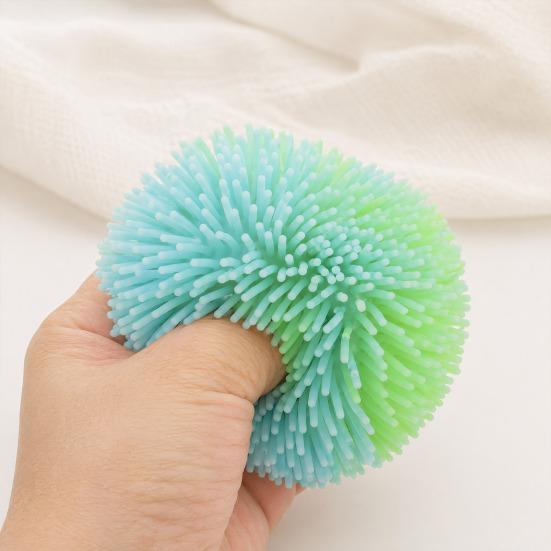 Hand Exercise Ball Stress Relief Fuzz Toy TPR Fuzzy Squeeze Fidget Anxiety Relieving Office Desk Toy for Focus Aid Relaxation Reusable